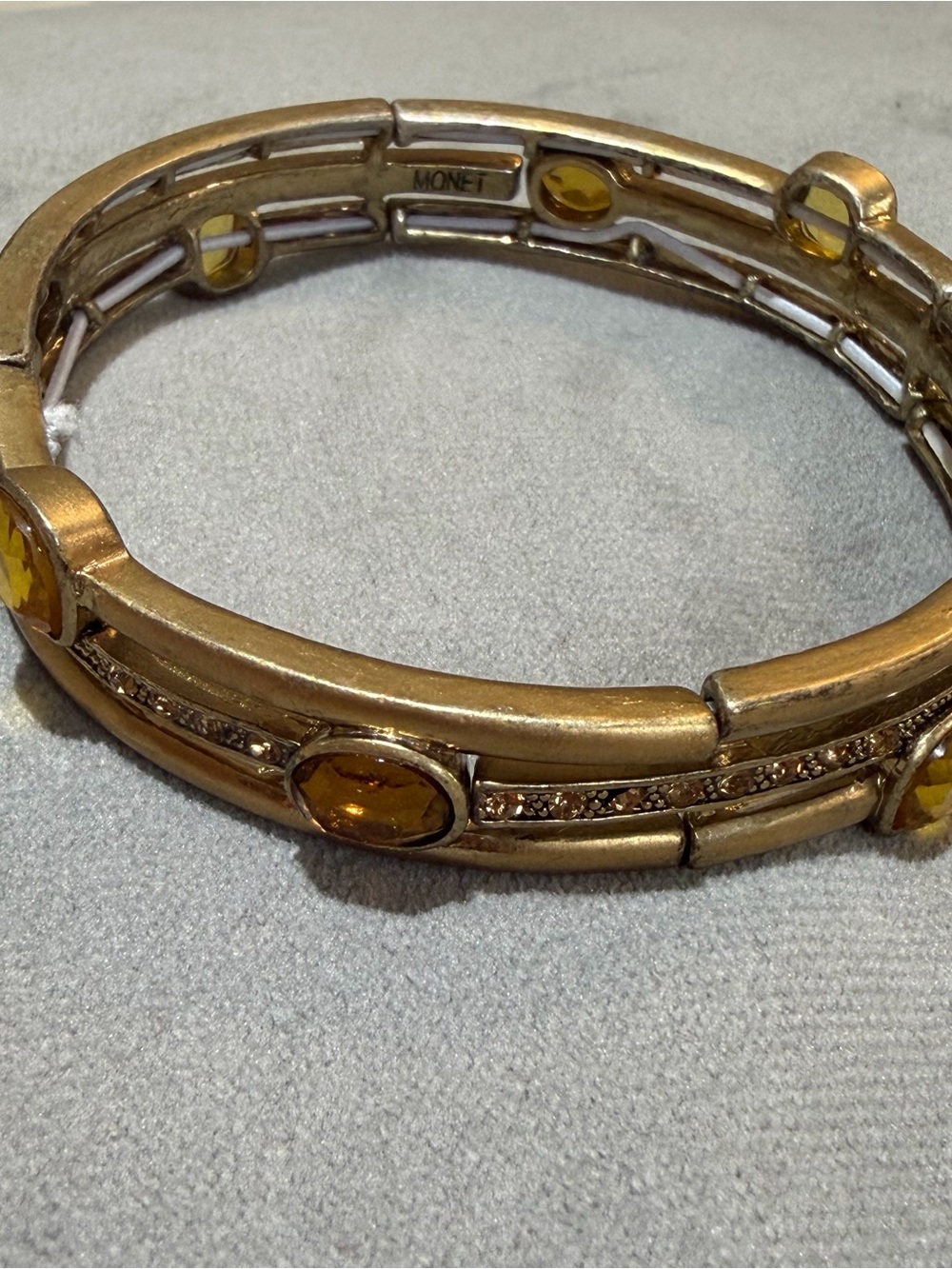 Monet Gold-Tone Bracelet with Yellow Gem Accents